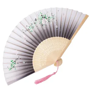 Sunshine Personalized Printed Art Logo Handfan Favor Fabric Wooden Bamboo Paper Sublimating Folding Custom Hand Fan