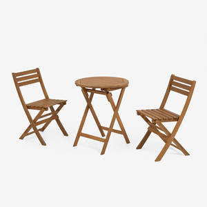 Juego de Comedor Moderno de Madera de Teca para Exteriores, Mesa y Sillas Impermeables para Jardín, Hotel, Parque, Patio, Villa - Gabina - Product Image 1