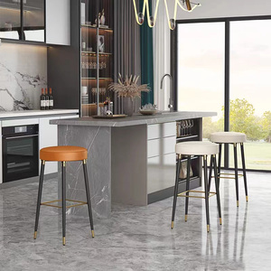 Luxe Doré Noir Haute Métal Jambe Tabouret De <span class=keywords><strong>Bar</strong></span> Maison Cuisine Bureau Restaurant Café Café En Cuir Rembourrage <span class=keywords><strong>Chaise</strong></span> De <span class=keywords><strong>Bar</strong></span> - Product Image 3