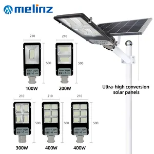 MELINZ אבטחת הבהיר שלט רחוק מסלול 100W 200W 300W 400W 500W שמש LED תאורת רחוב
