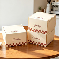 Boîte en papier carrée rétro française pour desserts, collations et biscuits avec motif romantique
