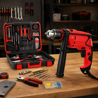 Ensemble de 109 outils multifonctions pour la réparation à domicile et au jardin, perceuse pour électricien, douilles, batterie au lithium, étui rigide personnalisable OEM