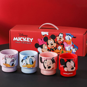 Ensemble de tasses en céramique Mickey & Friends 4 pièces/ensemble, tasses empilables mignonnes Mickey/Minnie/Donald Duck/Daisy Duck, boîte cadeau pour enfants, utilisation domestique - Product Image 6