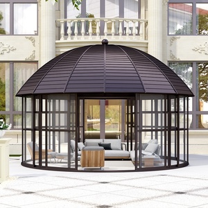 Oude Oude Yg-g850 Bibo Villa, abri de jardin rond en aluminium avec dôme, portes coulissantes, robuste, imperméable, mobilier d'extérieur rond - Product Image 3