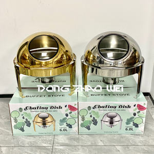 Modern paslanmaz gıda ısıtıcısı büfe servis ekipmanları Catering 6l altın yuvarlak alkol soba reşo çanak isıtıcı satılık - Product Image 5