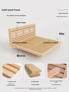 Lit en cuir authentique <span class=keywords><strong>Zore</strong></span>, subventionné par l'État, style moderne et simple, chambre à coucher, nuage de pain - Product Image 5