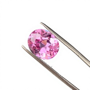 Piedras Preciosas de Paparacha Creadas en Laboratorio, Corte Oval Facetado, Color Naranja Rosado, para Joyería Fina, Tamaño 5-15 mm, Efecto de Juego de Color - Product Image 1