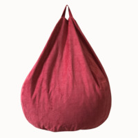 Silla de PUF de piel sintética suave de estilo moderno, sofá perezoso de espuma triturada gigante para sala de estar, funda sencilla, sofás de PUF de diseño moderno
