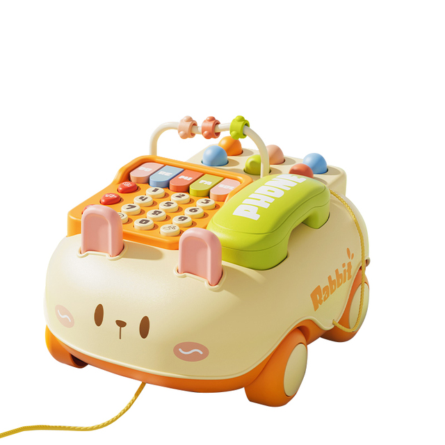 Multifunctional Children's Plastic Mobile Phone Toy for Early Education Music & Learning Bunny Baby Phone Car Toy