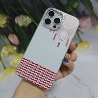 Étui de téléphone portable rouge pour Iphone X Xr Xs Max 11 12 13 14 15 16 Pro Max Air Étuis de téléphone avec la médaille pour 16 Plus 15 Pro 14