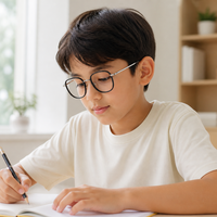 Monture de lunettes en titane à bordure complète pour lunettes de lecture pour jeunes, bloquant la lumière bleue.