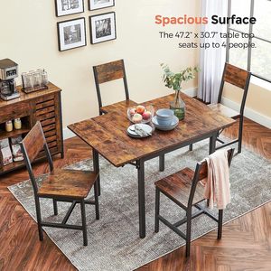 <strong>Small</strong> Kitchen <strong>Table</strong> Set of <strong>2</strong> Industrial <strong>Dining</strong> <strong>Table</strong> Breakfast <strong>Table</strong> <strong>and</strong> <strong>2</strong> <strong>Chairs</strong> <strong>Dining</strong> Room Apartment Furniture - Product Image 3