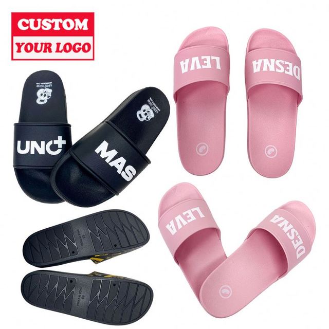 Custom Logo PVC Sandal Slide Slides for Men Cloth Accessory Designer Slippers with Digital Printing Factory Price