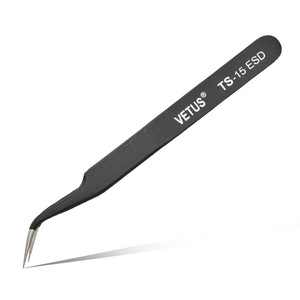 Vetus Tweezers TS-15ESD Antistatic Pointed Stainless Steel Non Magnetic <b>Precision</b> <b>Tool</b> - Product Image 2