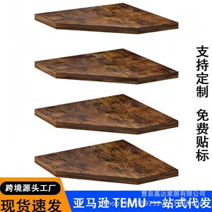 Estante de esquina de madera maciza Jiada, estante de almacenamiento montado en la pared de 4 capas para organización de cocina y baño - Product Image 2