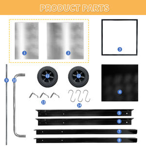 Table de grillade JH-Mech pour grillades de style gros œuf vert Chariot de grillade extérieur portable commercial en acier allié mobile et étanche - Product Image 3