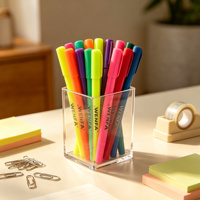 Ensemble de marqueurs à double pointe oblique, 12 couleurs personnalisées, pointe fine imperméable, double embout, avec clip, logo personnalisé