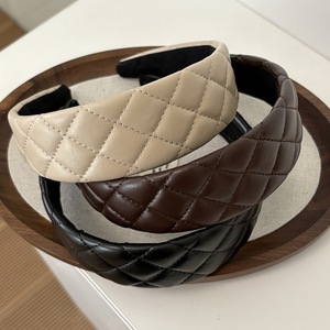 Serre-tête en cuir PU de haute qualité, couleur unie, pour femmes, usage quotidien - Product Image 2