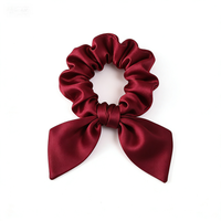Vente Chaude Chouchou pour Femme en Satin Couleur Bonbon avec Nœud Élastique et Oreilles de Lapin, Vente en Gros