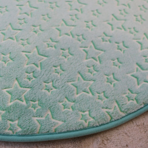 Alfombrillas modernas que brillan en la oscuridad, alfombras de suelo con patrón de estrella verde, suave, decorativa, luminosa, para juego de niños - Product Image 2