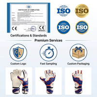Guantes de Portero de Fútbol Profesionales para Exteriores, Ajustables, con Dedos de Látex de 4 mm, OEM, ODM, Logotipo Personalizado, Color Personalizado, MOQ 10 Pares