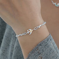 Bracelets ajustables en émail motif oiseau pour femmes, en argent sterling 925, bijoux de créateur personnalisés, vente en gros