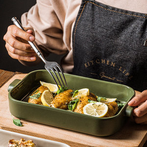 Plateaux de cuisson rectangulaires modernes personnalisés, ustensiles de cuisson <span class=keywords><strong>en</strong></span> céramique, grès, gâteau, pain, <span class=keywords><strong>plat</strong></span> de <span class=keywords><strong>four</strong></span> - Product Image 5
