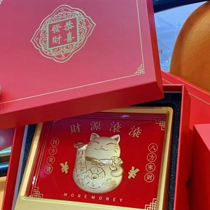 Figurine de chat porte-bonheur, 20mg d'or pur, cadeau artisanal pour la maison, le bureau, décoration du Nouvel An chinois - Product Image 4