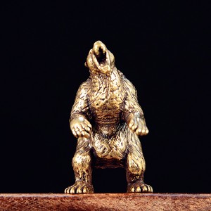Figurine Rétro en Laiton Ours Furieux, Miniature, <span class=keywords><strong>Animal</strong></span> de Compagnie pour Thé, Statue Artisanale, Collection, Ornement de Bureau, Décoration d'Intérieur - Product Image 5