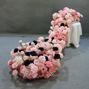 Chemin de table rose en soie artificielle populaire pour la décoration de scène de mariage et centre de table - Product Image 5