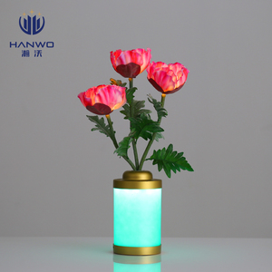 Moderno popolare LED di mais papavero vaso lampada romantica rotonda decorativa lampada da tavolo con E26 Base PVC corpo per ufficio interno casa - Product Image 1