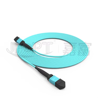 Kabel Trunk OM4 8-Core Kecepatan Tinggi dengan Jaket LSZH, Konektor Male/Female, 850nm untuk Pusat Data Jaringan 40G/100G/400G