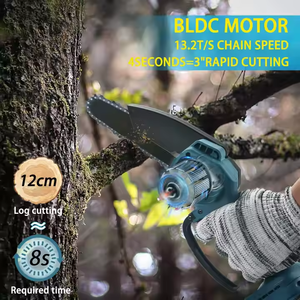 Tronçonneuse portable 21V haute puissance, petite, pour jardinage et bricolage, outil sans fil à batterie lithium, scie à chaîne portative pour le travail du bois, OEM - Product Image 4