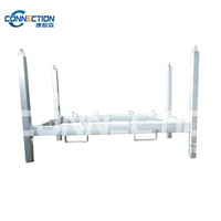 Casier à vin en acier inoxydable solide empilable en métal soudé pour tonneaux Support empilé Chariot élévateur Transport Casier à vin en acier