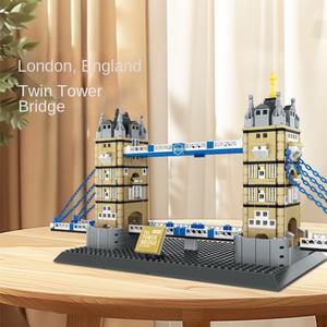 OEM London Tower Bridge ABS <b>Plastic</b> Building <b>Blocks</b> 1:1 Scale Educational Toy 8-Piece Detailed Architectural Model for Kids - Product Image 1