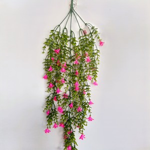 Decoración de Techo para Bodas en Hoteles, Plantas Verdes Colgantes Rosadas, Flores Artificiales de Durazno Rojo y Gloría de la Mañana, Tiras Colgantes para Decoración de Techo - Product Image 3
