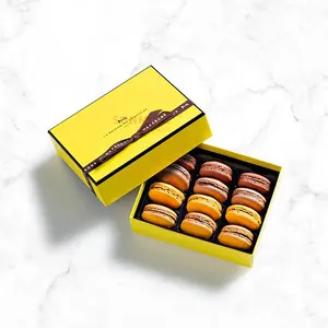 Logo personalizzato confezione regalo Macaron personalizzata nastro di lusso per scatole per alimenti confezione Macaron Cupcake