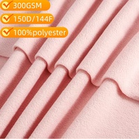 Tissu en microfleece, tissu polaire, tissu tricoté 300 GSM, polyester double brossé, anti-boulochage des deux côtés