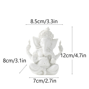 Statuetta in Resina del Dio con Testa di Elefante, Ispirazione Zen, Dipinta a Mano, Ecologica, Decorazione per la Casa, Artigianato da Scrivania - Product Image 5