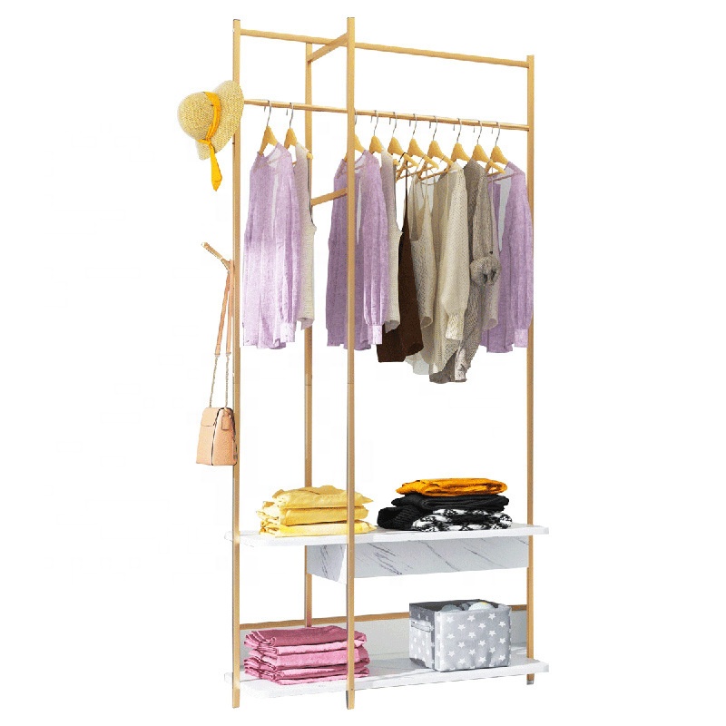 Современная сверхпрочная металлическая подставка для одежды с одной подвесной рейкой и нижней полкой для хранения коробок, обуви, сапог