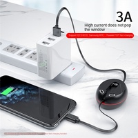 Câble de données magnétique à charge rapide trois-en-un - Connecteurs Micro USB/Type-C, conception rétractable anti-emmêlement