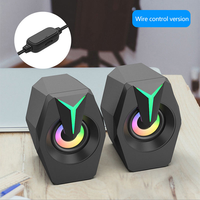 Haut-parleurs d'ordinateur filaires USB avec lumières RVB, audio stéréo 2.0 pour jeux, 6W RMS et effets sonores de jeu pour ordinateur de bureau/ordinateur portable