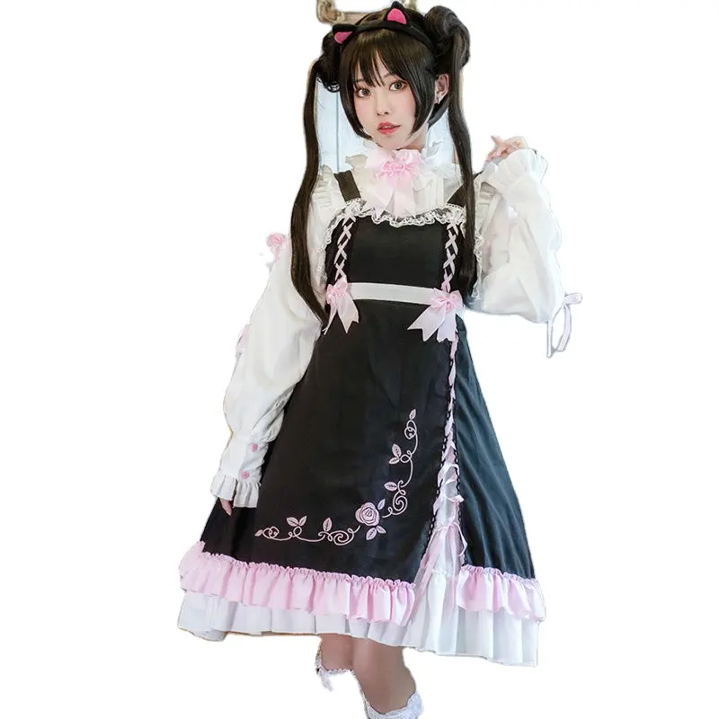 large size JSK Clearance Lolita Dress Rose Lovers Embroidery dress LO TUTU Skater Dress Cosplay For Girl Women