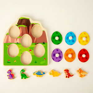 Hot New Arrivals Best-Selling Dinosaur Egg Color Matching Manufacturer Direct Sale Kids Educational Wooden Toys For Boys Girls - Product Image 4