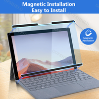 Protection d'écran magnétique anti-lumière bleue pour Surface Pro 4/5/6/7, réduction de l'éblouissement, résistant aux traces de doigts, film anti-rayures