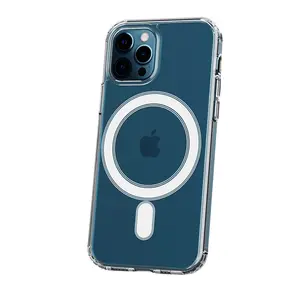 Magnetic Wireless Charging TPU+PC Material Mobile Phone Case Transparent For Iphone 15 Pro Max Hd Luxury Machining 10 Pcs XXD