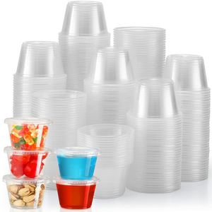 Vente directe usine – Gobelets à sauce jetables en plastique PP/PET de haute qualité, 1,5 oz et 2 oz, avec couvercle, personnalisables OEM, transparents ou noirs - Product Image 1