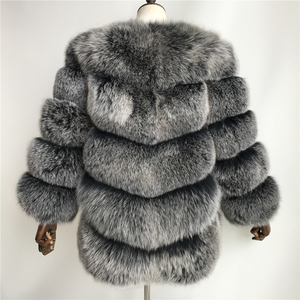 Offre Spéciale Manteau de Fourrure de Créateur, Manteaux de Fourrure Véritable 2019 en Gros, Manteau de Fourrure de Renard Réelle pour Femme - Product Image 6