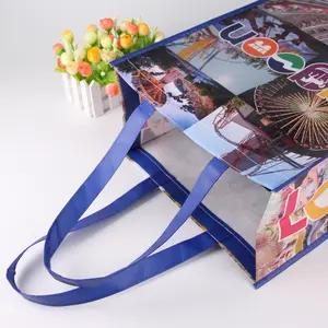 Custom Heavy Lifting Reinforced Pp Non-woven Fabric Grocery Totebag Color Printed Non Woven Shopping Gift Bags Free Sample