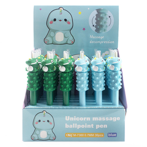 O & Q khủng long thiết kế phim hoạt hình cậu bé bút 0.7mm màu xanh đen massage bóng-điểm bút cho trẻ em học sinh làm bằng nhựa - Product Image 5